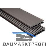 KOVALEX WPC Terrassendiele Hohlkammerprofil graubraun geb�rstet, 26x145x5000mm