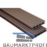 KOVALEX WPC Terrassendiele Hohlkammerprofil schokobraun geb�rstet, 26x145x4000mm