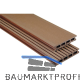 KOVALEX WPC Terrassendiele Hohlkammerprofil braun geb�rstet, 26x145x6000mm