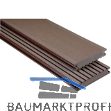 KOVALEX WPC Terrassendiele Vollprofil schokobraun geb�rstet, 26x145x4000mm