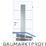 DANA Linus 4 Innent�re wei� lackiert Eichen Lisenen GL Rechts TBA 900/2030 mm