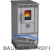 LOHBERGER Festbrennstoffherd Rega 40, Edelstahl-schwarz