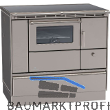 LOHBERGER Festbrennstoffherd Rega 90, Edelstahl