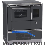 LOHBERGER Festbrennstoffherd Rega 75 Schwarzgrau matt