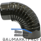 LOHBERGER Rauchrohr Bogen 90� gerippt, ohne �ffnung / � 120 mm