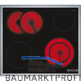 BOSCH Kochfeld NKN645GA2E Glaskeramik Strahlungsheizung zu Herd