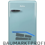 AMICA Retro Stand-K�hlschrank KS 15612 T mit Gefrierfach T�rkisblau