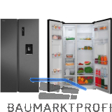 AMICA Side by Side SBSN 397 155 S Edelstahl-Effekt schwarz