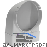 OPTIMAIRO Umlenkst�ck ohne Stutzen 111 x 54 Kunststoff wei�