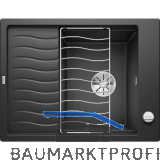 BLANCO Einbausp�le Elon 45 S mit Drehknopfgarnitur Anthrazit, reversibel