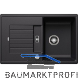 BLANCO Einbausp�le Zia 45 S mit Drehknopfgarnitur Schwarz, reversibel