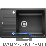 BLANCO Einbausp�le Zia XL 6 S Compact mit Drehknopfgarnitur Schwarz, reversibel