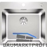 BLANCO 2D-Sp�le Solis 500-IF/A mit Armaturenbank Edelstahl