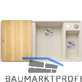 BLANCO fl�chenb�ndige Sp�le Axia III 6 S-F Softwei�, inkl. Eschebrett, TT links