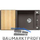 BLANCO fl�chenb�ndige Sp�le Axia III XL 6 S-F Vulkangrau mit Esche Schneidbrett