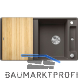 BLANCO fl�chenb�ndige Sp�le Axia III 5 S-F Vulkangrau inkl. Esche Schneidbrett