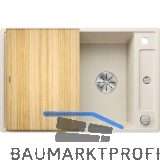 BLANCO Einbausp�le Axia III 45 S mit Esche Schneidbrett Softwei�, reversibel