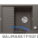 BLANCO Einbausp�le Elon 45 S mit Drehknopfgarnitur Vulkangrau, reversibel