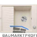 BLANCO Einbausp�le Elon 45 S mit Drehknopfgarnitur Softwei�, reversibel