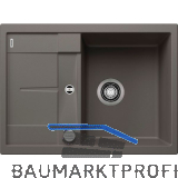 BLANCO Einbausp�le Metra 45 S Compact Vulkangrau mit Drehknopfgarnitur, rev.