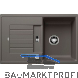 BLANCO Einbausp�le Zia 45 S Vulkangrau mit Drehknopfgarnitur, rev.