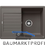 BLANCO Einbausp�le Zia 45 S Compact Vulkangrau mit Drehknopfgarnitur, rev.
