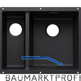 BLANCO Sp�le Subline 340/160-U for Coloured Components, Becken rechts, Schwarz