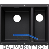 BLANCO Sp�le Subline 340/160-U for Coloured Components, Becken links, Schwarz