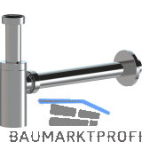 5/4" x 32 mm Design-Flaschensiphon, Chrom