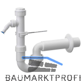 HAAS Kugelgelenk-Siphon mit verschlie�barem Ablaufanschluss und Ger�teanschluss