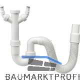 HAAS Siphon mit flexiblem Schlauch mit 2 Anschl�ssen 40/50 mm 2820