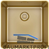 SOLIDO fl�chenb�ndige Sp�le CAPPSR40R20G Slim Frame Edelstahl-Gold