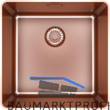 SOLIDO fl�chenb�ndige Sp�le CAPPSR40R20CO Slim Frame Edelstahl-Kupfer