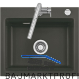 SYSTEMCERAM Einbausp�le Kara 57, 575 x 510 mm �1,5%, Schiefer Excenter