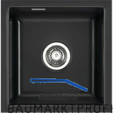 SYSTEMCERAM Unterbau-Sp�le Mera 40U/g Nero Excenter, geschliffen