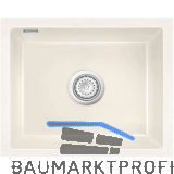 SYSTEMCERAM Unterbau-Sp�le Mera 50U/g Magnolie geschliffen mit Excenter
