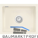 SYSTEMCERAM Unterbau-Sp�le Mera 50U/g Jasmin geschliffen mit Excenter