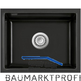 SYSTEMCERAM Unterbau-Sp�le Mera 50U/g Nero geschliffen mit Excenter