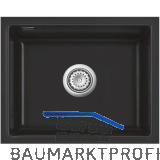 SYSTEMCERAM Unterbau-Sp�le Mera 50U/g Nigra geschliffen mit Excenter