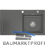 SYSTEMCERAM Einbausp�le Mera 90, 900 x 510 mm �1,5% Tt. links, Lava Excenter