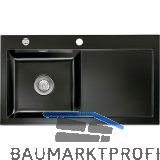 SYSTEMCERAM Einbausp�le Mera 90, 900 x 510 mm Tt. rechts, Nero