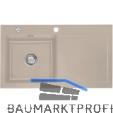 SYSTEMCERAM Einbausp�le Mera 90, 900 x 510 mm Tt. rechts, Fango Exzenter