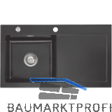 SYSTEMCERAM Einbausp�le Mera 90, 900 x 510 mm Tt. rechts, Schiefer Exzenter