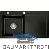 SYSTEMCERAM Einbausp�le Mera 90, 900 x 510 mm Tt. rechts, Nigra Exzenter