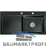 SYSTEMCERAM Einbausp�le Mera 100 SL, 1000 x 510 mm TT. links, Nero Exzenter