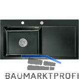 SYSTEMCERAM Einbausp�le Mera 100 SL, 1000 x 510 mm TT. rechts, Nero Exzenter