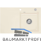 SYSTEMCERAM Einbausp�le Stema 80, 800 x 510 mm �1,5% Tropfteil links, Magnolie