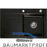 SYSTEMCERAM Einbausp�le Stema 80, 800 x 510 mm �1,5% Tropfteil links, Nero