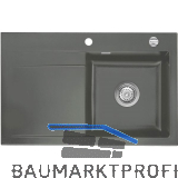 SYSTEMCERAM Einbausp�le Stema 80 Excenter 800 x 510 mm Tropfteil links, Lava