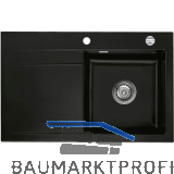 SYSTEMCERAM Einbausp�le Stema 80 Excenter 800 x 510 mm Tropfteil links, Nigra